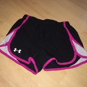 Under Armour Black and Pink Shorts